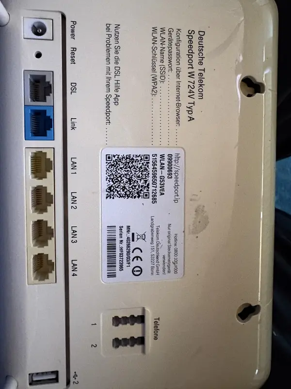 Telekom Speedport W 724V Typ A – WLAN-Router mit LAN-Anschlüssen